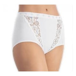 SLOGGI mutandina alta in cotone con pizzo CHIC MAXI confezione risparmio 2 slip BIANCO