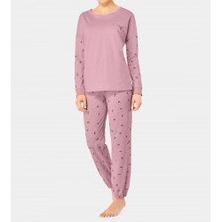 TRIUMPH pigiama invernale cotone SETS 10191016 disegno a piccoli sciatori ROSA