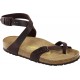 BIRKENSTOCK sandali infradito YARA 013391 vera pelle Oiled Leather HABANA caviglia