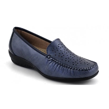 BENEXA morbido mocassino 2980 BLU TRESOR pelle traforato plantare estraibile sottopiede