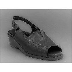 MEDIMA sandali pelle nappa KLOST 30487 BLU plantare estraibile calzata larga zeppa