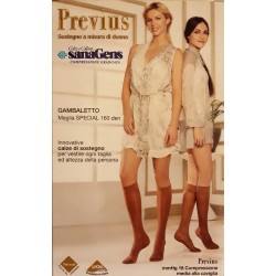 SANAGENS calze elastiche riposanti PREVIUS GAMBALETTI 160 DEN NERO maglia rete 18mmHg NERO contenitivi