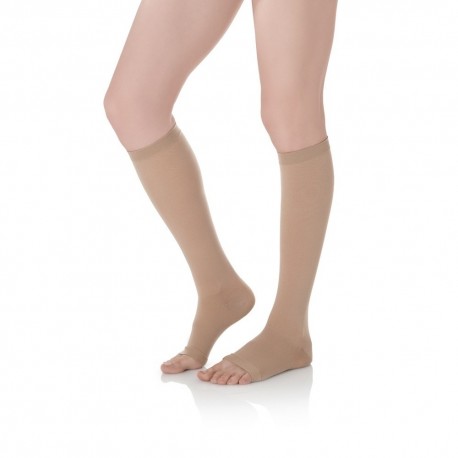 FLEBYSAN calza elastica terapeutica 1pezzo GAMBALETTO KKL1 compressione 1a Classe NUDO punta aperta classic
