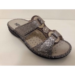 NEWSAN Ciabatte donna 564 predisposta plantare estraibile 2velcri BLUETTE ARGENTO