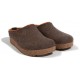 HAFLINGER pantofole KRIS BRAUNMELIERT 711056 CAFFE' feltro di lana cotta fondo sughero gomma 