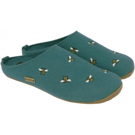 HAFLINGER pantofole unisex FUNDUS API TURKIS 48401693 feltro lana cotta TURCHESE