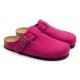 LOWENWEISS sabot pantofole ciabatte feltro lana BELT tirolesi sughero FUXIA con cinturino