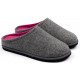LOWENWEISS pantofole ciabatte feltro lana EASY tirolesi plantare estraibile GRIGIO/FUXIA bicolore