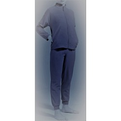 RAGNO Tuta Pigiama D556N7 aperto con cerniera zip tasche collo a polo in pile BLU NOTTE