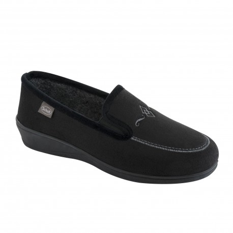 SCHOLL pantofola calda scarpa feltro lana TIGUANA NERO plantare memory