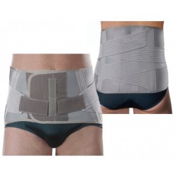 ORIONE busto LOMBO SACRALE stecche 3085 TIRANTI VELCRO tessuto elastico GRIGIO h. 27cm cintura lombare velcro