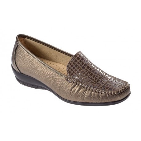 BENEXA morbido mocassino 2980 BRONZO TAUPE pelle traforato plantare estraibile sottopiede