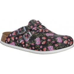 BIRKENSTOCK Ciabatte zoccoli KAY PROF 1016662 birko-flor antiscivolo cinturino BLOOMING ROSES BLACK