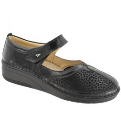 PODOLINE Scarpa sandalo pelle/setaflex BARDI predisposta plantare estraibile NERO naplak stretch