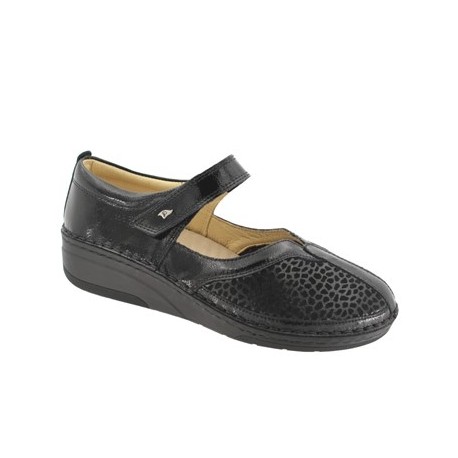 PODOLINE Scarpa sandalo pelle/setaflex BARDI predisposta plantare estraibile NERO naplak stretch