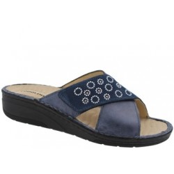 PODOLINE Ciabatte incrociate con strappo CAPRILE predisposte plantare estraibile BLU