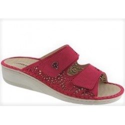 PODOLINE Ciabatte traforate 2 strappi MOIOLA predisposte plantare estraibile FUXIA NABUK
