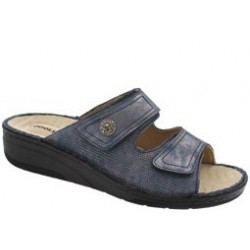 PODOLINE Ciabatte morbide 2 strappi NULE plantare estraibile massaggio pelle BLU