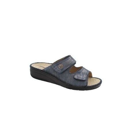 PODOLINE Ciabatte morbide 2 strappi NULE plantare estraibile massaggio pelle BLU