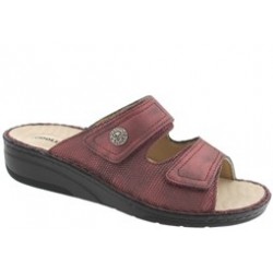PODOLINE Ciabatte morbide 2 strappi NULE plantare estraibile massaggio pelle BORDEAUX