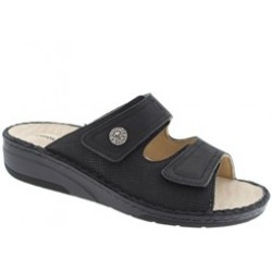 PODOLINE Ciabatte morbide 2 strappi NULE plantare estraibile massaggio pelle NERO