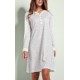 Q BO' camicia notte leggera 4152 serafino 4 bottoni manica lunga cotone modal BIANCO/GRIGIO