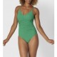 TRIUMPH costume intero senza ferretto CHARM ELEGANCE OP contenitivo VERDE cup C arricciato