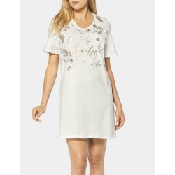 TRIUMPH abitino mezza manica camicia notte NIGHTDRESSES cotone BIANCO FANTASIA 10194944