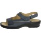 SCHOLL sandali donna 2 fasce strappo COSMA BLU NAVY pelle plantare estraibile BioPrint Removable
