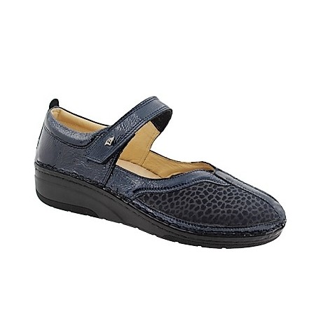 PODOLINE Scarpa sandalo pelle/setaflex BARDI predisposta plantare estraibile BLU naplak stretch