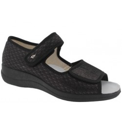 PODOLINE scarpa sandalo riabilitativo donna NARNI tessuto setaflex NERO 2 strappi