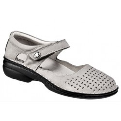 NEWSAN Scarpa sandalo traforato pelle nabuk TAGGIA 984 GRIGIO predisposta plantare estraibile