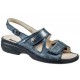 NEWSAN sandali pelle 963 BLU PERLATO predisposti plantare estraibile 2 strappi