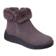 SCHOLL scarpe stivaletti zip COURMAYEUR pelle scamosciata GRIGIO inserto eco pelliccia plantare Memory leggera