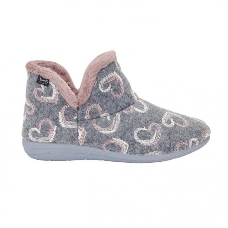 SCHOLL ciabatte pantofole microfibra pelliccia CREAMY BOOTIE GRIGIO plantare estraibile MemoryCuscion