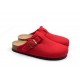 LOWENWEISS sabot pantofole ciabatte feltro lana BELT tirolesi sughero ROSSO con cinturino