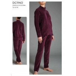 RAGNO Tuta Ciniglia di cotone DC11NO completo collo alto con zip BLU o BORDEAUX