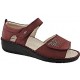 PODOLINE Scarpa punta aperta sandalo pelle TENNA predisposta plantare estraibile BORDEAUX NABUK