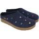HAFLINGER pantofole KRIS BORBOLETA JEANS feltro di lana cotta fondo sughero gomma FARFALLE BLU
