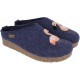 HAFLINGER pantofole KRIS FLAMINGO JEANS feltro di lana cotta fondo sughero gomma FENICOTTERI BLU