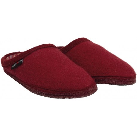 HAFLINGER pantofole unisex ALASKA MARBLE 61110042 PAPRICA lana cotta suola feltro ROSSO