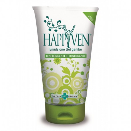 HAPPY VEN FRESH verde tubo crema 150ml EMULSIONE GEL GAMBE RINFRESCANTE E TONIFICANTE