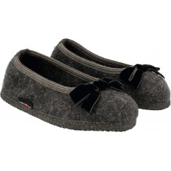 HAFLINGER pantofole ballerina MARINA FIOCCO 623322 lana cotta GRIGIO ANTRAZIT