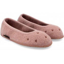 HAFLINGER pantofole ballerina MARINA STELLA 624317 lana cotta ROSA rosenholz antiscivolo