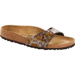 BIRKENSTOCK ciabatte pianelle MADRID 1016899 Birko Flor PYTHON BROWN 1 fibbia