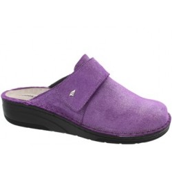 PODOLINE Ciabatte pelle ARRE chiuse strappo plantare estraibile VIOLA/LILLA LUX 