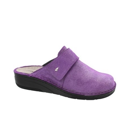 PODOLINE Ciabatte pelle ARRE chiuse strappo plantare estraibile VIOLA/LILLA LUX 