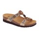 SCHOLL ciabatte sandali NEW BOGOTA' WEDGE plantare BioPrint TAUPE perline pietre