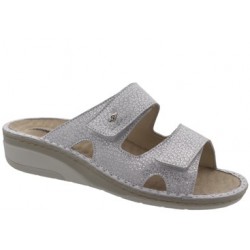 PODOLINE Ciabatte 2 fascie strappi ISORELLA predisposte plantare estraibile BIANCO GLITTER