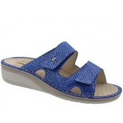 PODOLINE Ciabatte 2 fascie strappi ISORELLA predisposte plantare estraibile COBALTO GLITTER